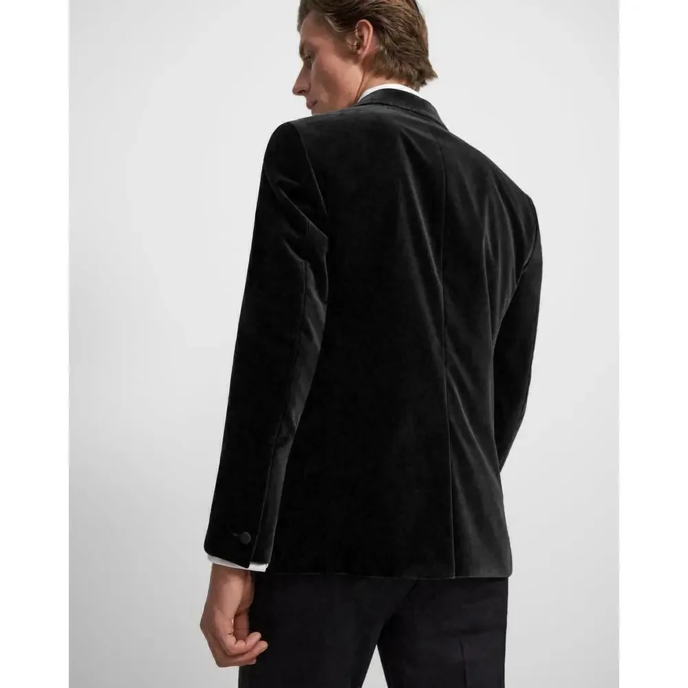 Theory Chambers Plush Velvet Slim Fit Dark Grey Tux Jacket Size 40 R 40R